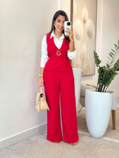 409 - Conjunto Linho | Blusa Amarração - loja online