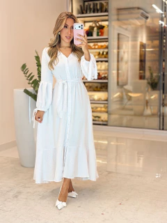 560 - Vestido duna cravejado | manga longa - Loja Boa Forma