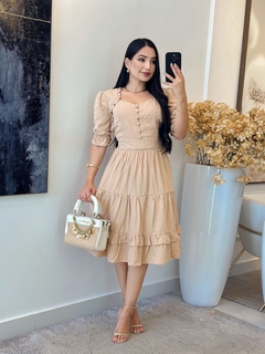 1142 - Vestido Viscolinho | Detalhe em botões - comprar online