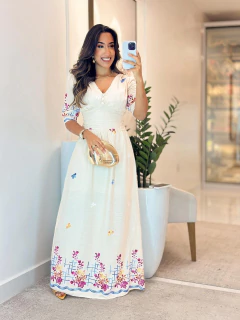 288 - Vestido Viscolinho | Bordado - Loja Boa Forma