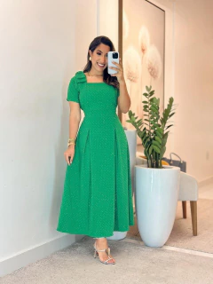 Imagem do 1159 - Vestido duna cravejado | detalhe laço na manga