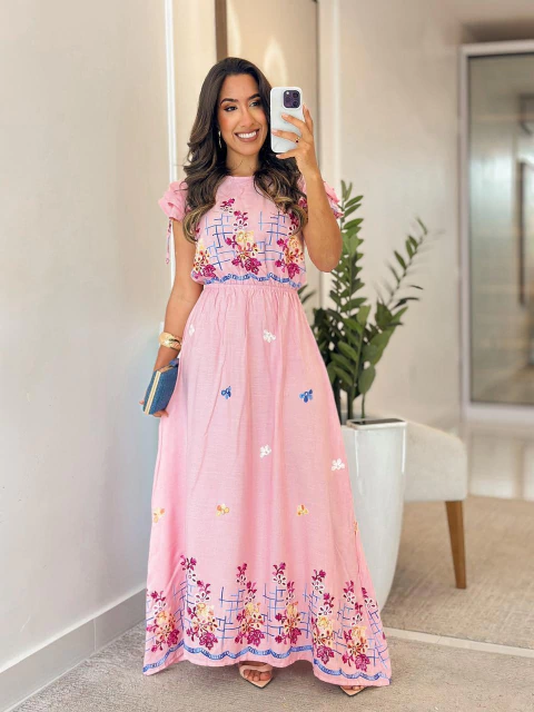 286 - Vestido Linho | Quatro babado - comprar online