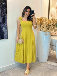Imagem do 613- Vestido Viscolinho/ laço na alça
