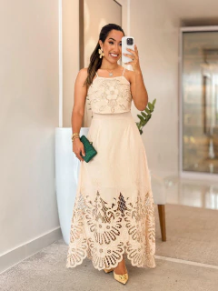 237 - Conjunto tricoline bordado