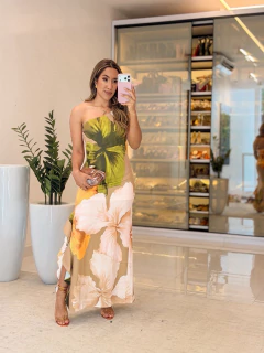 563 - Vestido musseline | um ombro só - loja online