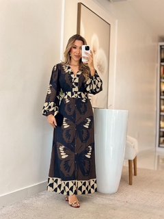 1142 - Vestido viscolinho | manga bufante, INSPIRAÇÃO FARM - Loja Boa Forma