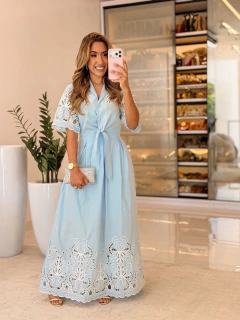 598 - Conjunto tricoline bordado | detalhe amarração