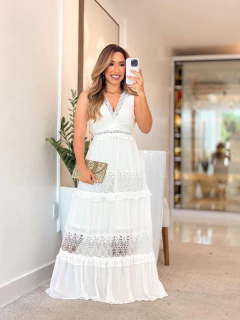 993 - Vestido Musseline | Gola V - Loja Boa Forma