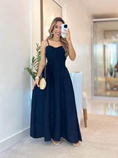 986 - Vestido linho | Alça - Loja Boa Forma