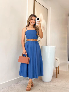 552 - Vestido linho marrant | alcinha - Loja Boa Forma