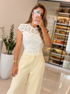 568 - Blusa guipir | costas nua - loja online