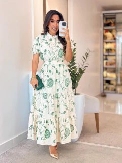 284 - Vestido Linho | Detalhe em babado na internet