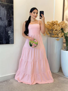 320 - Vestido linho | alcinha - comprar online