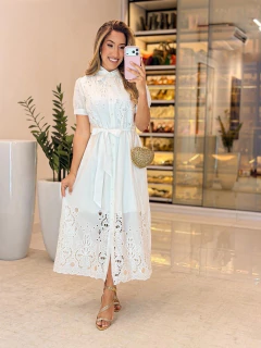 605 - Vestido tricoline | Bordado Botões na internet