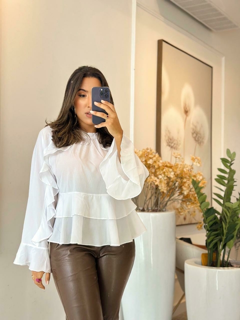 381 - Blusa Musseline | Bata Manga Longa - comprar online