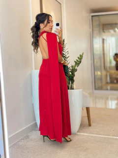 1027 - Vestido Seda | Detalhe no ombro - loja online