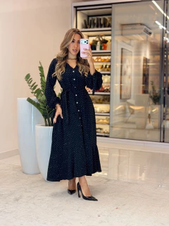 560 - Vestido duna cravejado | manga longa