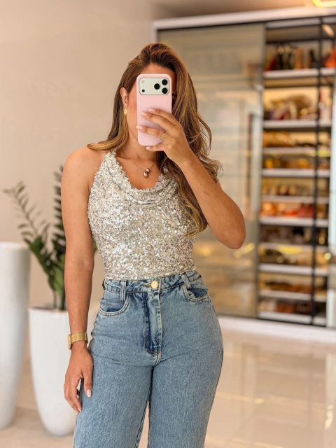 620 - Body tule | com lantejoulas - comprar online