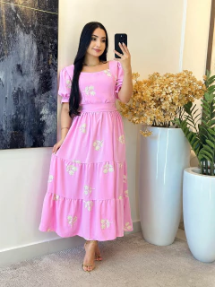 301 - Vestido crepe | Manga dupla - comprar online