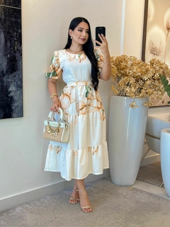 Imagem do 1147 - Vestido Crepe de linho | gola redonda