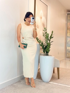 1603 - Vestido Seda | com detalhes - loja online