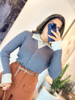 998 - Blusa tricô | Gola Polo - loja online