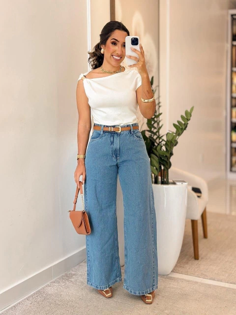 303 - Calça Jeans | Pantalona - comprar online