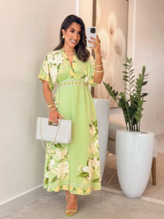 808 - Vestido Inspiração Farm | gola v - Loja Boa Forma