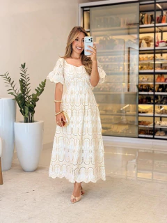 834 - Vestido laser | bordado - Loja Boa Forma