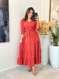 940 - Vestido Viscolinho | detalhe em botões na internet