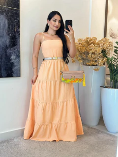 320 - Vestido linho | alcinha - loja online