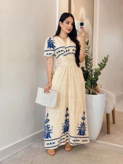 601 - Vestido viscolinho | detalhe na cintura - comprar online