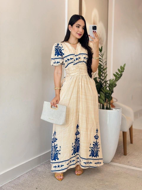 601 - Vestido viscolinho | detalhe na cintura - comprar online