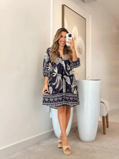 537 - Vestido poliamida | manga bufante, Inspiração Farm na internet