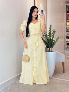 529 - Vestido tricoline | detalhe em botões