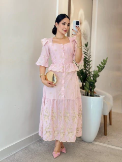 261 - Vestido linho bordado na internet