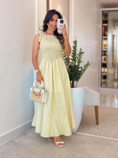 525 - Vestido tricoline | alcinha com elastec no busto - comprar online