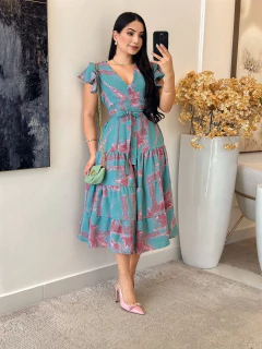 1111 - Vestido Crepe | Manga dupla - Loja Boa Forma