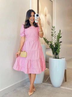 807 - Vestido tricoline | listrado - loja online