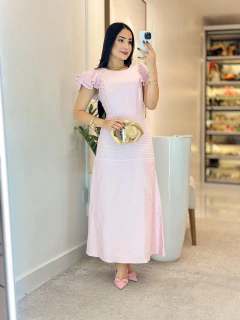 295 - Vestido linho | Dois babados