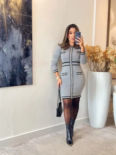 947 - Vestido tricô | manga longa na internet