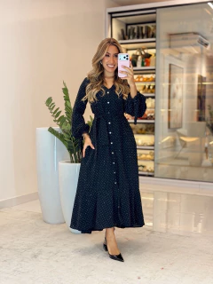 Imagem do 560 - Vestido duna cravejado | manga longa