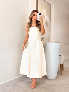 552 - Vestido linho marrant | alcinha - comprar online