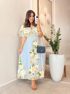 808 - Vestido Inspiração Farm | gola v - comprar online