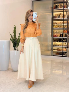 852 - Saia alfaiataria | com cinto - Loja Boa Forma