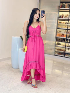 545 - Vestido musseline | alcinha detalhe em amarração - loja online