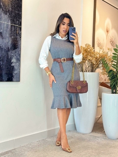 627- vestido canelado/ regata com babado