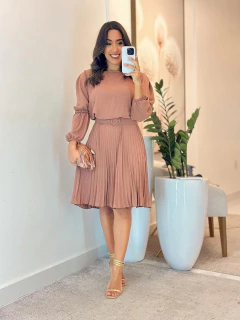961 - Vestido Crepe | Plissado na internet