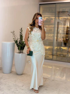 548 - Vestido seda | capa de guipir na internet