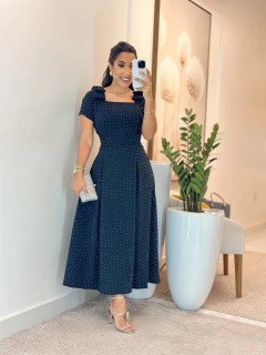 1159 - Vestido duna cravejado | detalhe laço na manga - comprar online